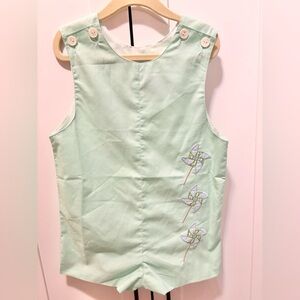 Mint Green Jon Jon with Pinwheel Embroidery